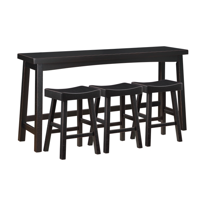 Black finish 4-Piece Pack Counter Height Set Caspian Collection By Homelegance