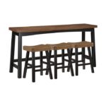2-Tone finish (Black and Brown) finish 4-Piece Counter Height Set Caspian Collection By Homelegance Counter Mobilia Cleopatra 19 2-Tone finish (Black and Brown) finish 4-Piece Counter Height Set Caspian Collection By Homelegance 19