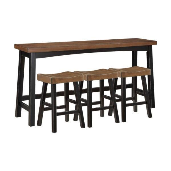 2-Tone finish (Black and Brown)  finish 4-Piece Counter Height Set Caspian Collection By Homelegance 11