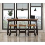 2-Tone finish (Black and Brown) finish 4-Piece Counter Height Set Caspian Collection By Homelegance Counter Mobilia Cleopatra 24 2-Tone finish (Black and Brown) finish 4-Piece Counter Height Set Caspian Collection By Homelegance 24