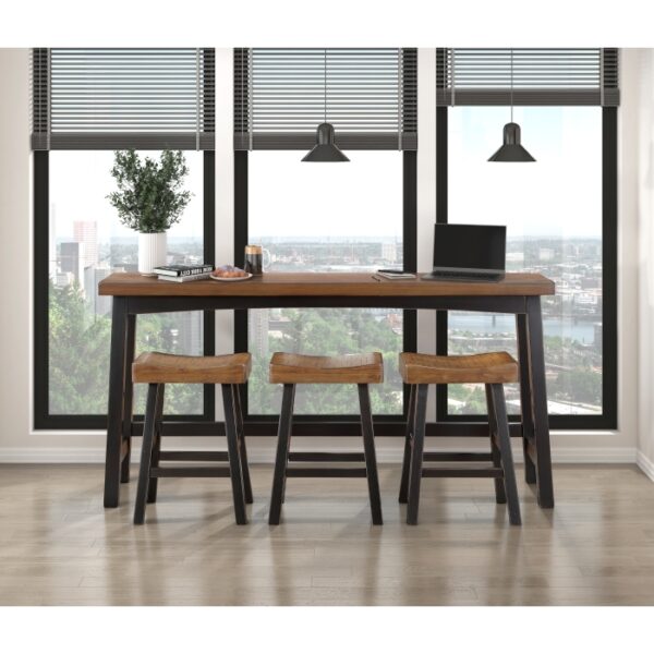 2-Tone finish (Black and Brown)  finish 4-Piece Counter Height Set Caspian Collection By Homelegance 16