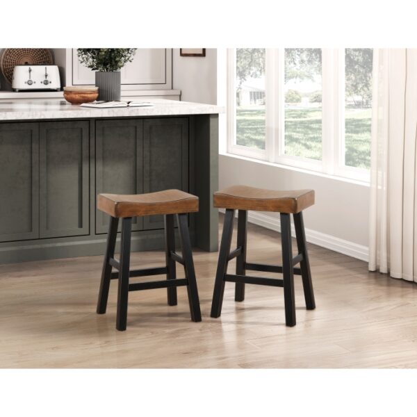 2-Tone finish (Black and Brown)  finish 4-Piece Counter Height Set Caspian Collection By Homelegance 17