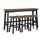 2-Tone finish (Black and Brown)  finish 4-Piece Pack Pub Height Set Caspian Collection By Homelegance 15