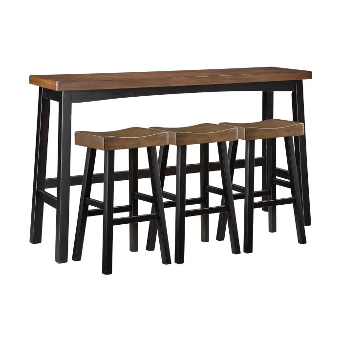 2-Tone finish (Black and Brown)  finish 4-Piece Pack Pub Height Set Caspian Collection By Homelegance