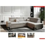 Light Gray Fabric Garda Sectional w/ Bed and Storage by ESF Furniture
