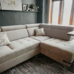 Light Gray Fabric Garda Sectional w/ Bed and Storage by ESF Furniture