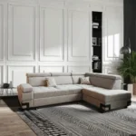 Light Gray Fabric Garda Sectional w/ Bed and Storage by ESF Furniture