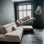 Light Gray Fabric Garda Sectional w/ Bed and Storage by ESF Furniture