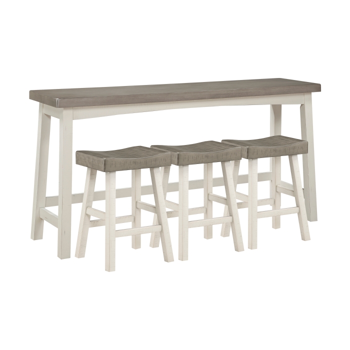 2-Tone finish (White and Coffee) 4-Piece Counter Height Set Caspian Collection By Homelegance