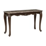Faux wood cherry finish with gold tipping Balthasar Collection Sofa Table By Homelegance 10