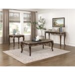 Faux wood cherry finish with gold tipping Balthasar Collection Sofa Table By Homelegance 11