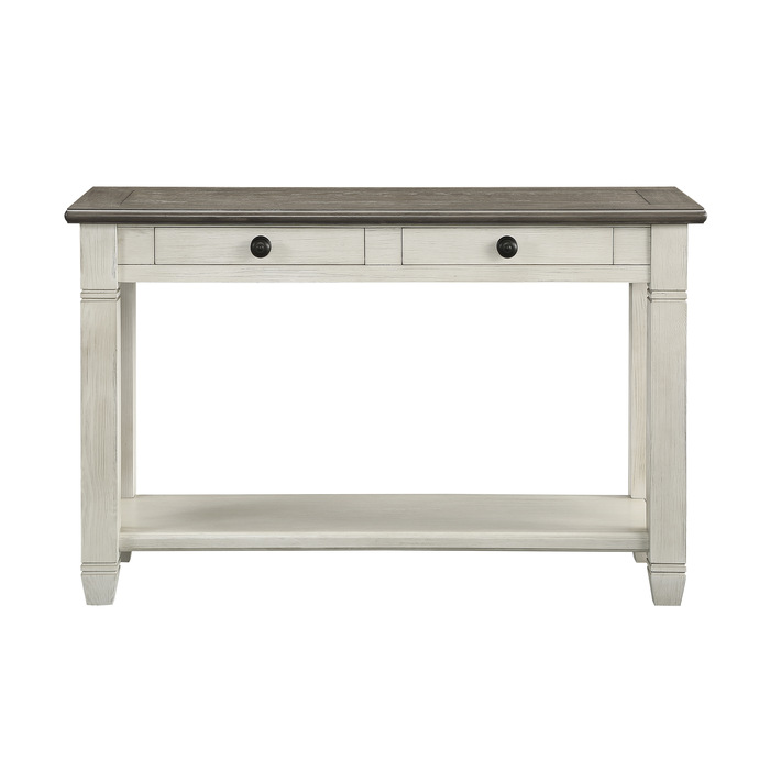 Rosy brown and antique white Granby Collection Sofa Table By Homelegance
