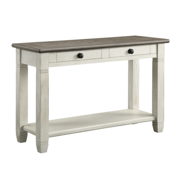 Rosy brown and antique white Granby Collection Sofa Table By Homelegance 9