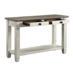 Rosy brown and antique white Granby Collection Sofa Table By Homelegance 15