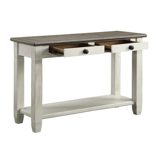 Rosy brown and antique white Granby Collection Sofa Table By Homelegance 10