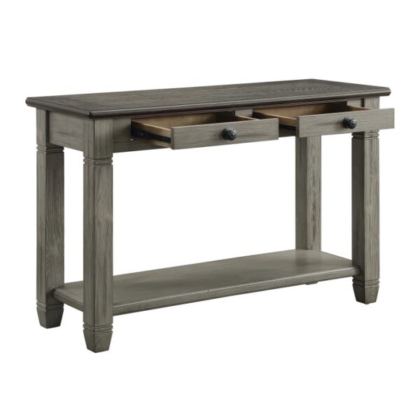 2-tone finish: coffee and antique gray Granby Collection Sofa Table By Homelegance 7