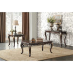 Dark cherry finish with gold tipping Croydon Collection Sofa Table By Homelegance Sofa Tables Mobilia Cleopatra 10 Dark cherry finish with gold tipping Croydon Collection Sofa Table By Homelegance 10