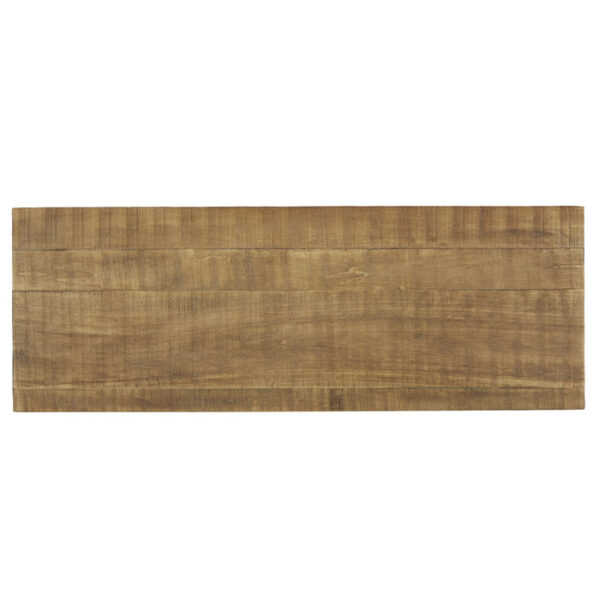 2-tone finish: rustic poplar finish and rustic black metal finish Factory Collection Sofa Table By Homelegance 11