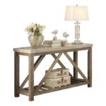 Weathered natural Ridley Collection Sofa Table By Homelegance Sofa Tables Mobilia Cleopatra 9 Weathered natural Ridley Collection Sofa Table By Homelegance 9