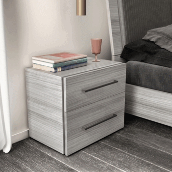 Gray Nightstand with Handles