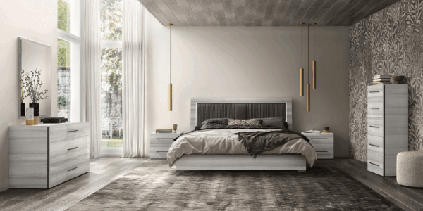 Gray Mia Bedroom w/ Light p13336 By ESF Furniture 8