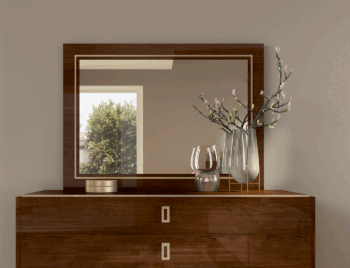 Tobacco Walnut Mirror for Dresser