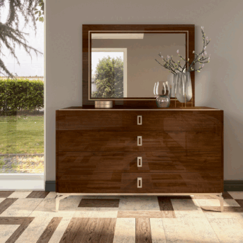 Tobacco Walnut Eva Dresser / Mirror p13579 By ESF Furniture