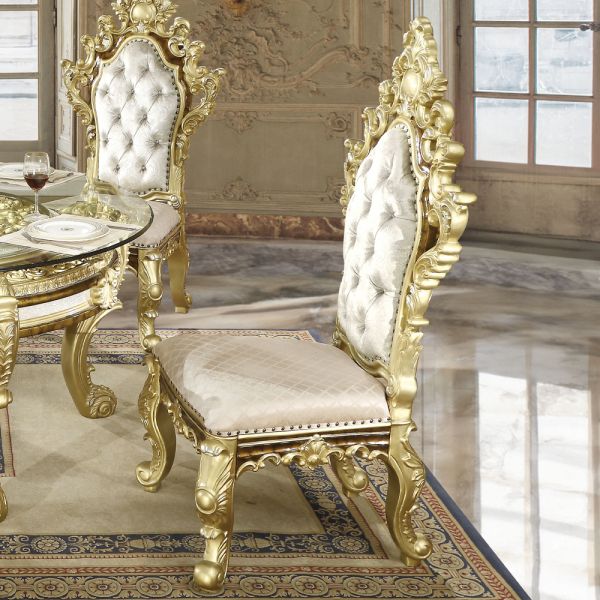 Hand-Painted Brown Desiderius Side Chair DN60001 By ACME