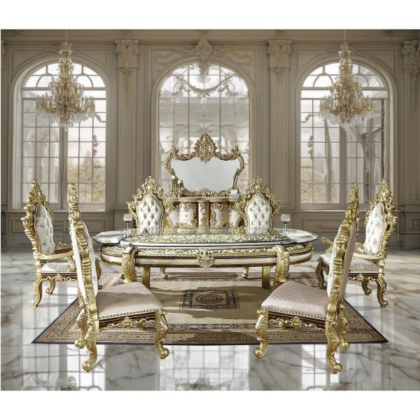 Hand-Painted Brown Desiderius Dining Table DN60000 By ACME