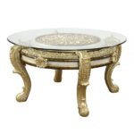 Hand-Painted Brown Desiderius Round Dining Table DN60005 By ACME Luxury Dining Tables Mobilia Cleopatra 12 Hand-Painted Brown Desiderius Round Dining Table DN60005 By ACME 12