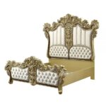 Hand Painted Brown Desiderius Eastern King Bed BD20001EK By ACME Luxury Beds Mobilia Cleopatra 16 Hand Painted Brown Desiderius Eastern King Bed BD20001EK By ACME 16