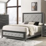 Gray Linen Casimiro Bed By ACME Luxury Beds Mobilia Cleopatra 11 Gray Linen Casimiro Bed By ACME 11