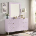 Pink High Gloss Finish Gaines Dresser BD02665 By ACME Luxury Bedroom Dressers & Mirrors Mobilia Cleopatra 22 Pink High Gloss Finish Gaines Dresser BD02665 By ACME 22