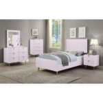 Pink High Gloss Finish Gaines Full Bed BD02660F By ACME 11