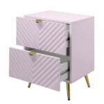 Pink High Gloss Finish Gaines Nightstand BD02663 By ACME Luxury Bedroom Nightstands Mobilia Cleopatra 18 Pink High Gloss Finish Gaines Nightstand BD02663 By ACME 18