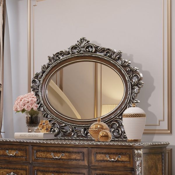 Cherry Devany Oval Mirror BD03064 By ACME