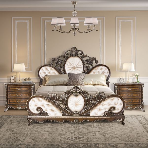 Cream Fabric Devany Bed By ACME