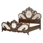 Cream Fabric Devany Bed By ACME Luxury Beds Mobilia Cleopatra 12 Cream Fabric Devany Bed By ACME 12