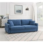 Blue Fabric Haran Sofa W/Sleeper LV03120 By ACME Luxury Sofas Mobilia Cleopatra 7 Blue Fabric Haran Sofa W/Sleeper LV03120 By ACME 7