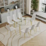 DT038G+DCK55G Glass Dining Table Set with 4 Chairs By Artisan Furniture Luxury Dining Sets Mobilia Cleopatra 12 DT038G+DCK55G Glass Dining Table Set with 4 Chairs By Artisan Furniture 12