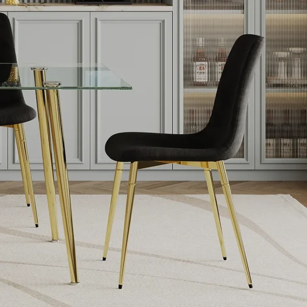 DT038G+DCK55G Glass Dining Table Set with 4 Chairs By Artisan Furniture 9