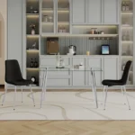 DT037S+DCK55S Glass Dining Table Set For 4 With Chairs By Artisan Furniture Luxury Dining Sets Mobilia Cleopatra 15 DT037S+DCK55S Glass Dining Table Set For 4 With Chairs By Artisan Furniture 15