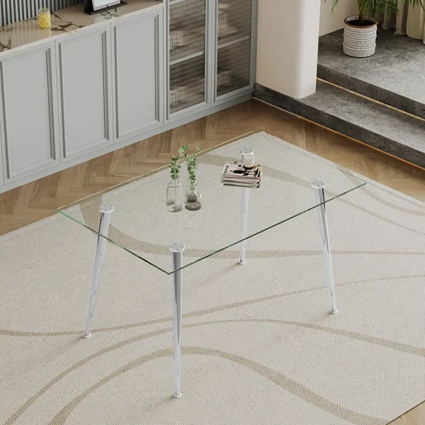 DT037S+DCK55S Glass Dining Table Set For 4 With Chairs By Artisan Furniture 12