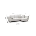 Beige Sectional Sofa Cocoli with Bed