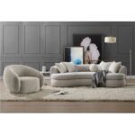 Beige Boucle Iniko Sofa W/6 Pillows LV02542 By ACME Luxury Sofas Mobilia Cleopatra 17 Beige Boucle Iniko Sofa W/6 Pillows LV02542 By ACME 17