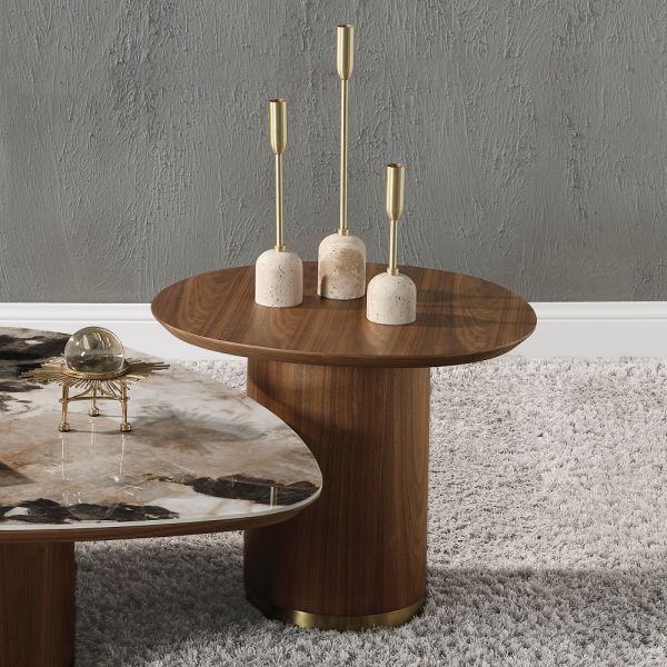 Walnut Willene End Table LV03156 By ACME