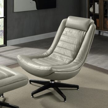 Twilight Leather Accent Chair With Swivel