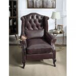 Vintage Brown Leather Pino Accent Chair AC02994 By ACME 13