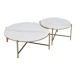 Zaidee Nesting Table Set with Natural Marble Top LV02797 By ACME 12