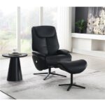 Black Leather Labonita Motion Accent Chair W/Swivel & Ottoman AC02992 By ACME Accent Chairs Mobilia Cleopatra 11 Black Leather Labonita Motion Accent Chair W/Swivel & Ottoman AC02992 By ACME 11